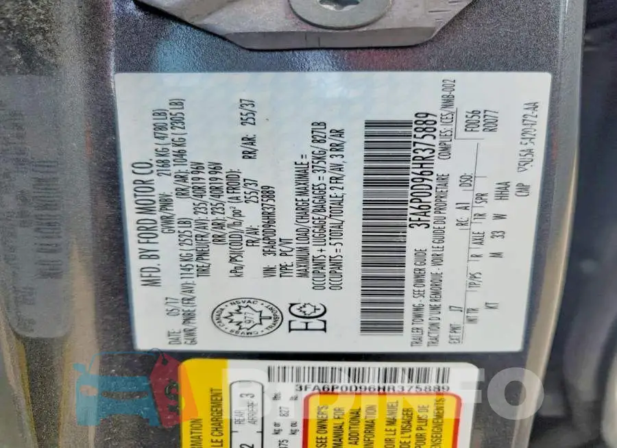 3FA6P0D96HR375889 Photo# 12