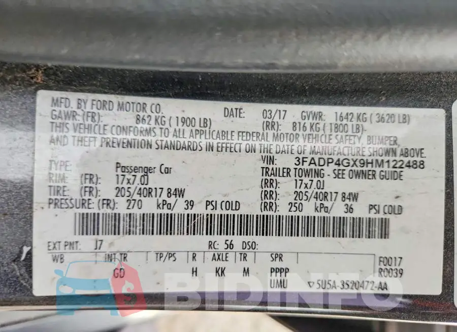 3FADP4GX9HM122488 Photo# 12