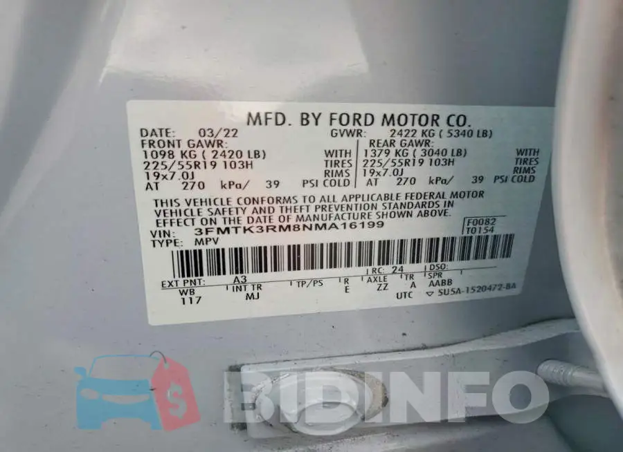 3FMTK3RM8NMA16199 Photo# 13