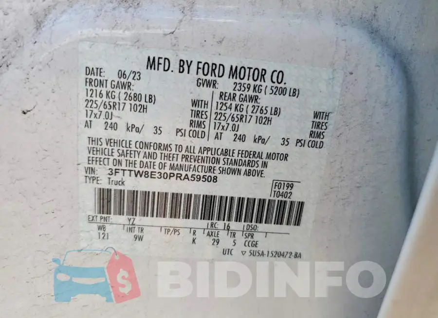 3FTTW8E30PRA59508 Photo# 13