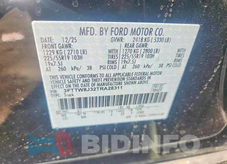 3FTTW8J32TRA28311 Photo# 12