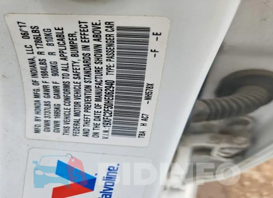 19XFC2F50HE062940 Photo# 12