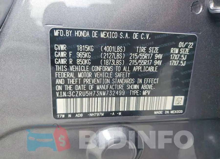 3CZRU5H73NM732499 Photo# 13