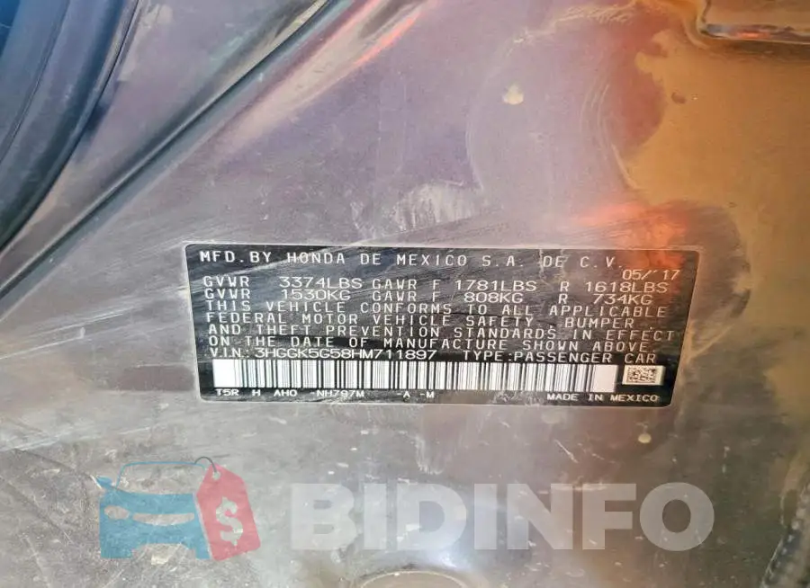 3HGGK5G58HM711897 Photo# 12