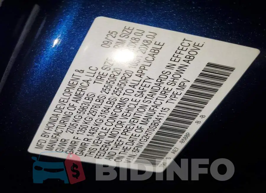 5FNYG2H70SB041115 Photo# 12