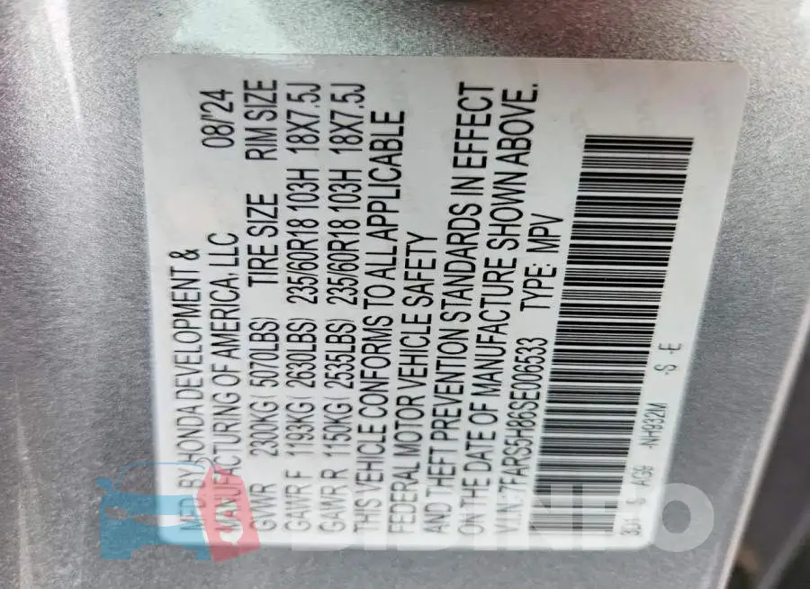 7FARS5H86SE006533 Photo# 13
