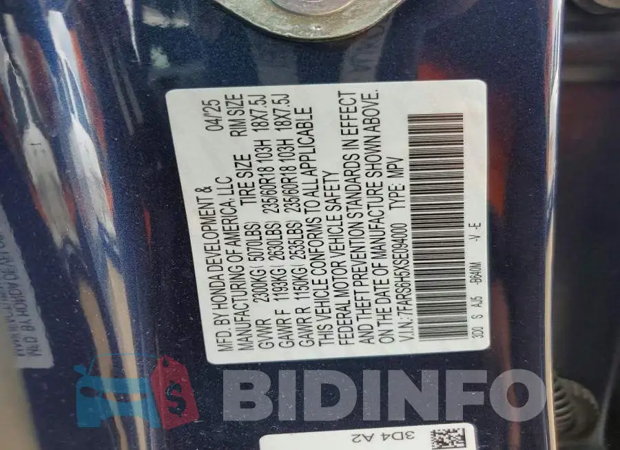 7FARS6H5XSE094000 Photo# 13