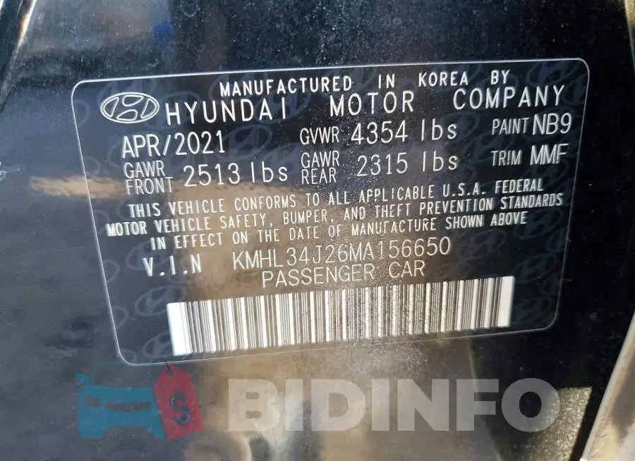 KMHL34J26MA156650 Photo# 12