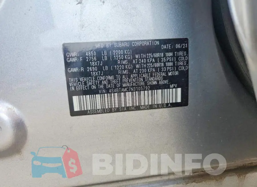4S4BTAMC7N3105792 Photo# 13