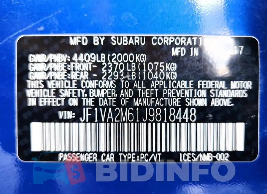 JF1VA2M61J9818448 Photo# 13