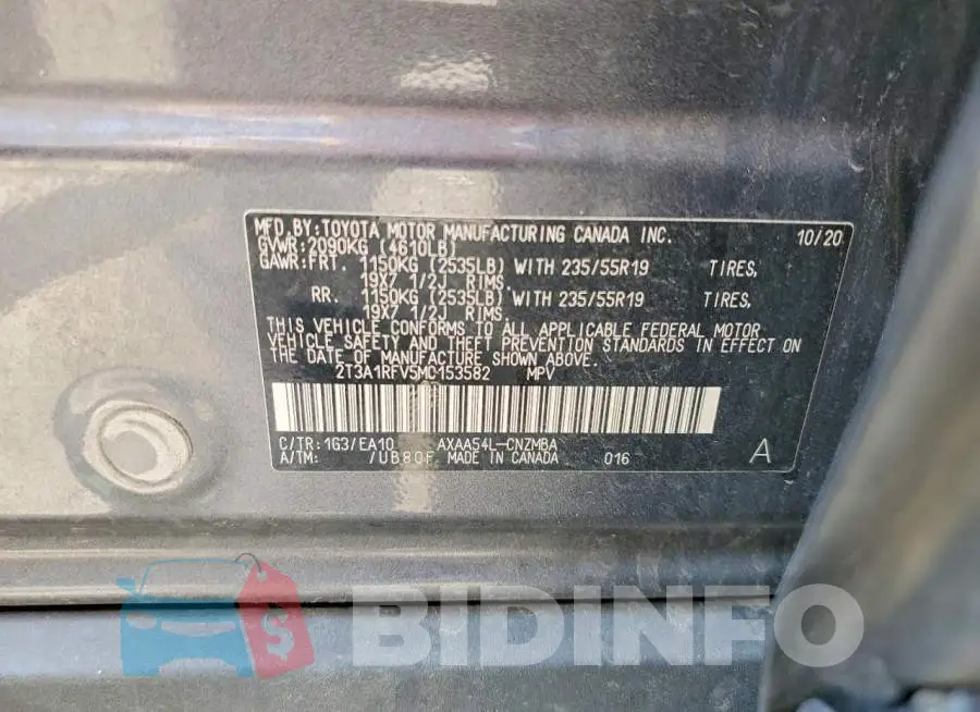 2T3A1RFV5MC153582 Photo# 13
