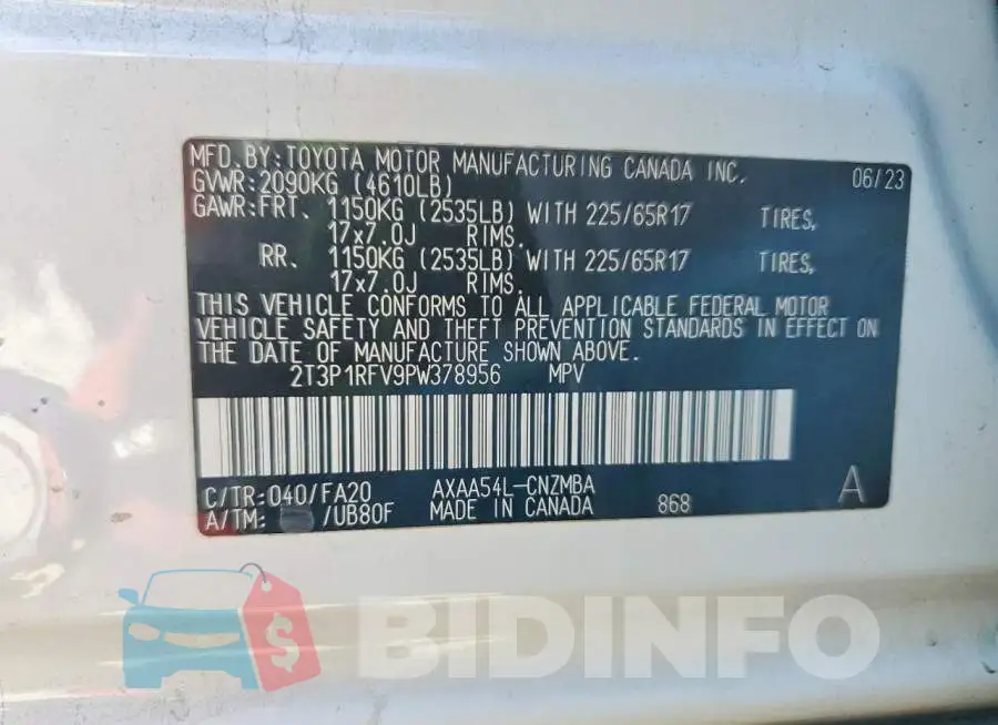 2T3P1RFV9PW378956 Photo# 12