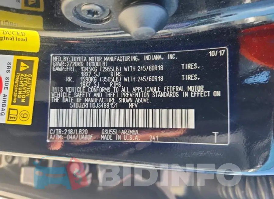 5TDJZRFH0JS488151 Photo# 13