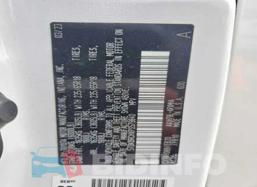 5TDKBRCHXPS579840 Photo# 13