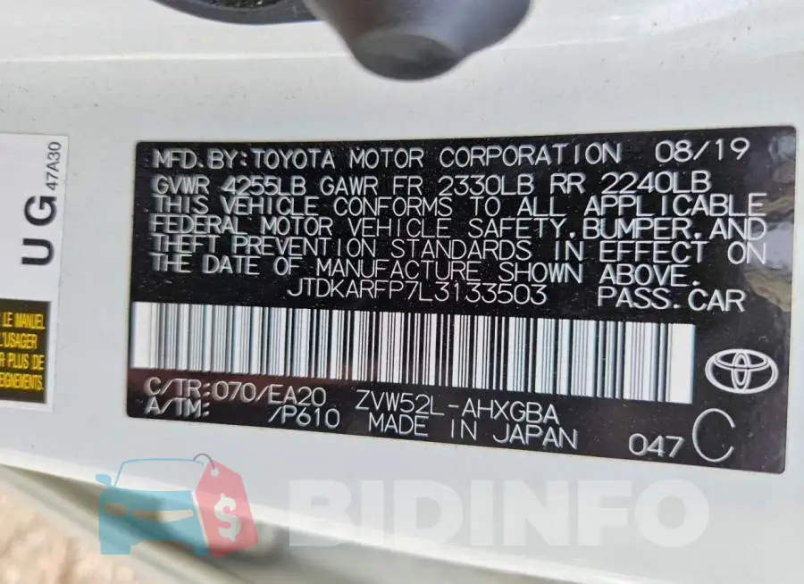 JTDKARFP7L3133503 Photo# 12