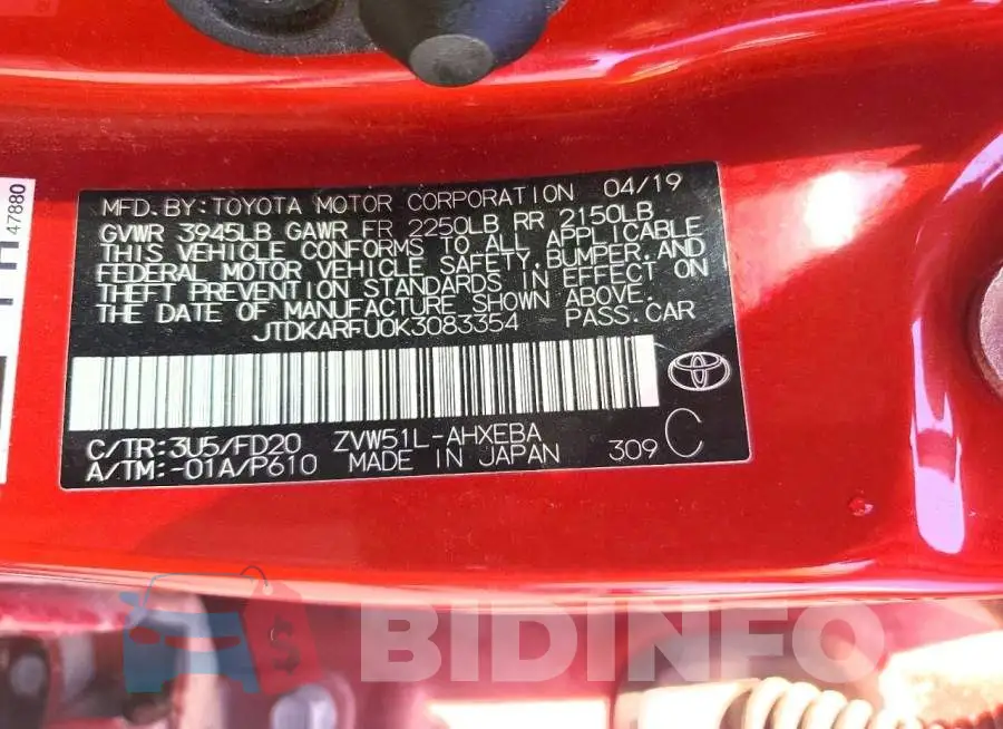 JTDKARFU0K3083354 Photo# 12