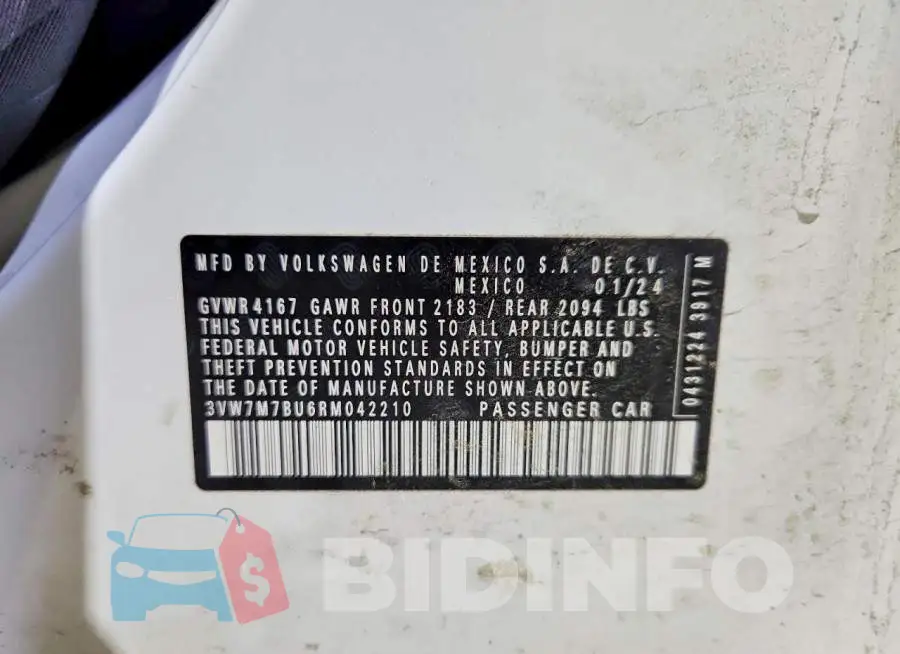 3VW7M7BU6RM042210 Photo# 12
