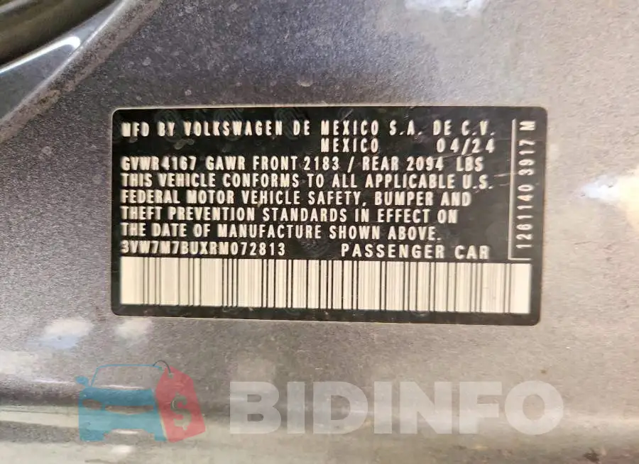 3VW7M7BUXRM072813 Photo# 12