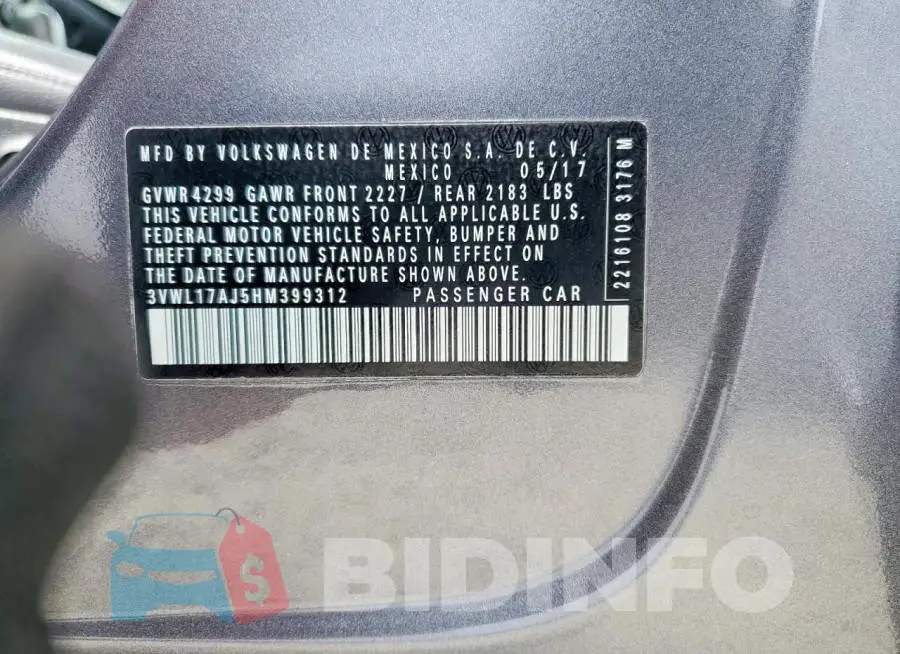 3VWL17AJ5HM399312 Photo# 12