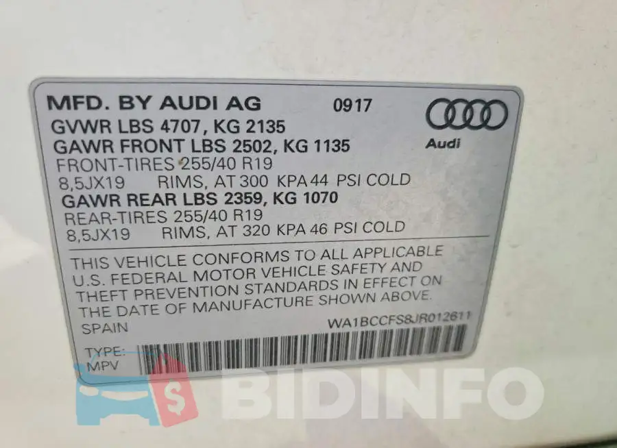 WA1BCCFS8JR012611 Photo# 14