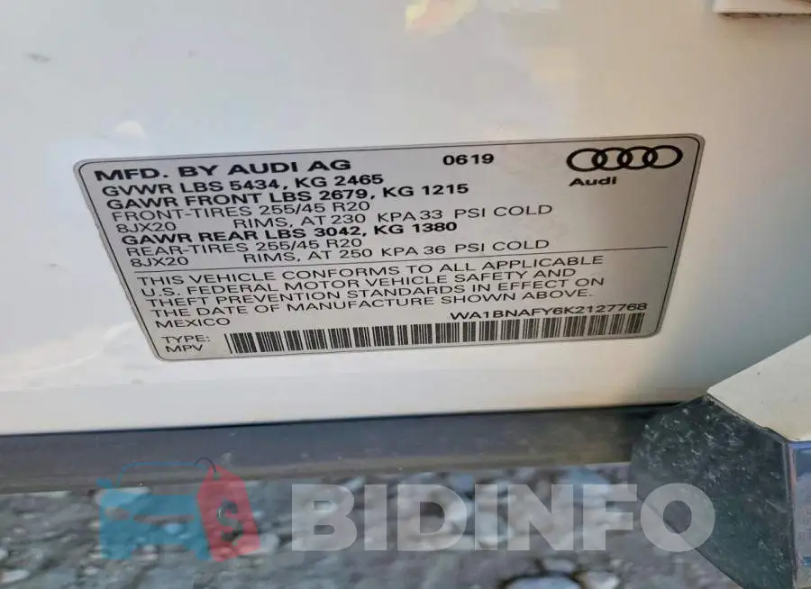 WA1BNAFY6K2127768 Photo# 14
