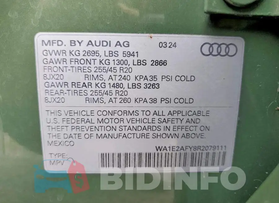 WA1E2AFY8R2079111 Photo# 14