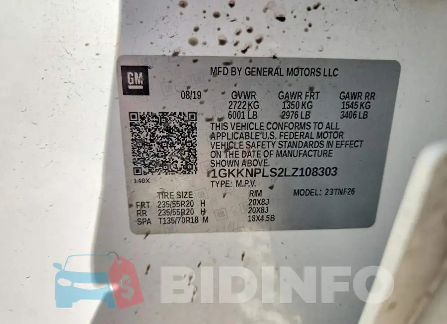 1GKKNPLS2LZ108303 Photo# 14