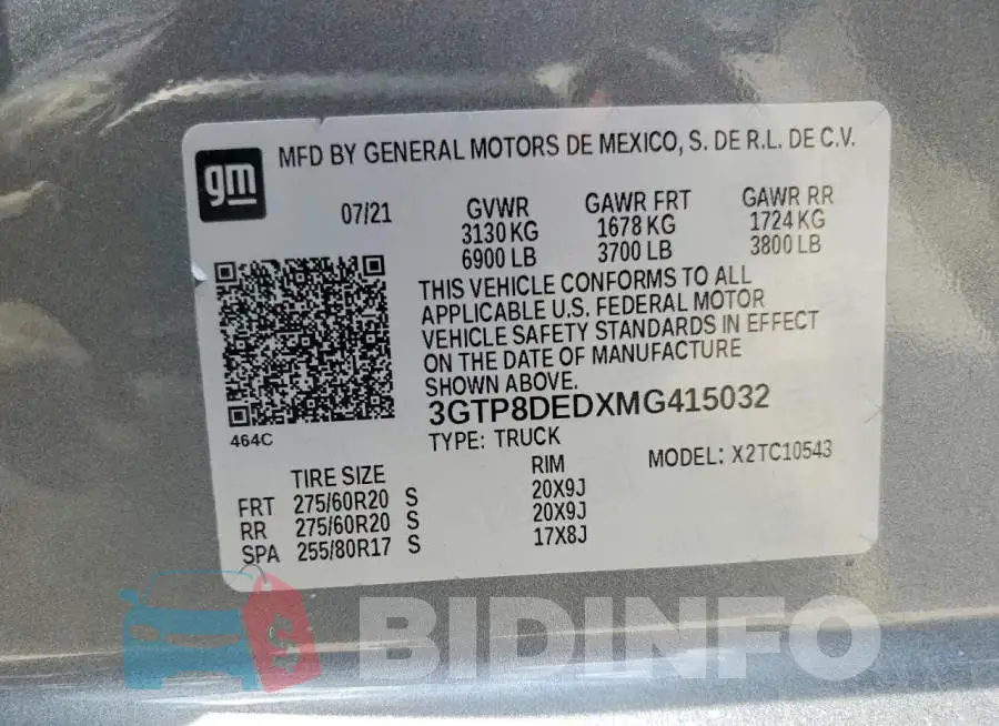 3GTP8DEDXMG415032 Photo# 13