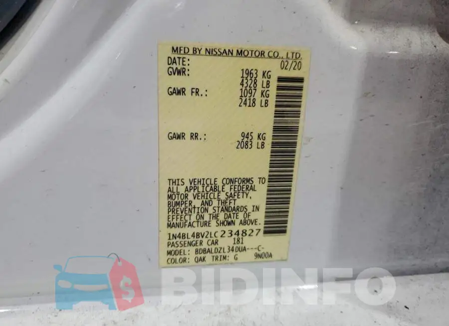 1N4BL4BV2LC234827 Photo# 12