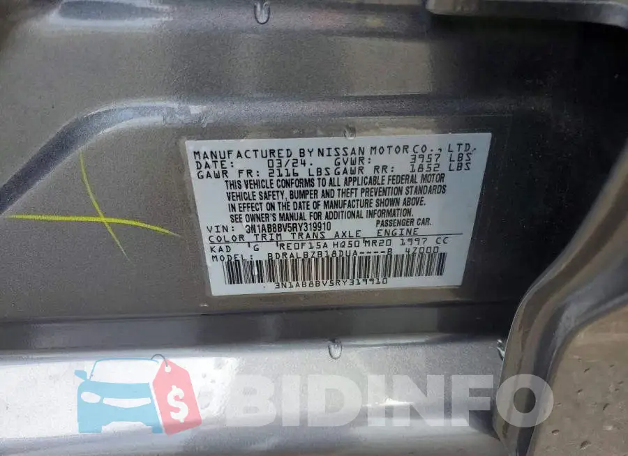 3N1AB8BV5RY319910 Photo# 12