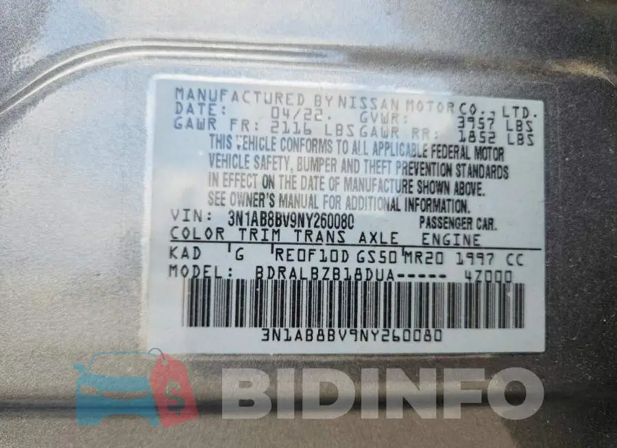 3N1AB8BV9NY260080 Photo# 12