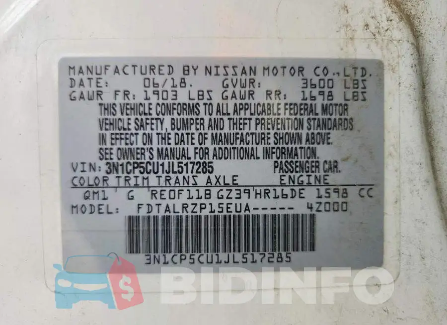 3N1CP5CU1JL517285 Photo# 13