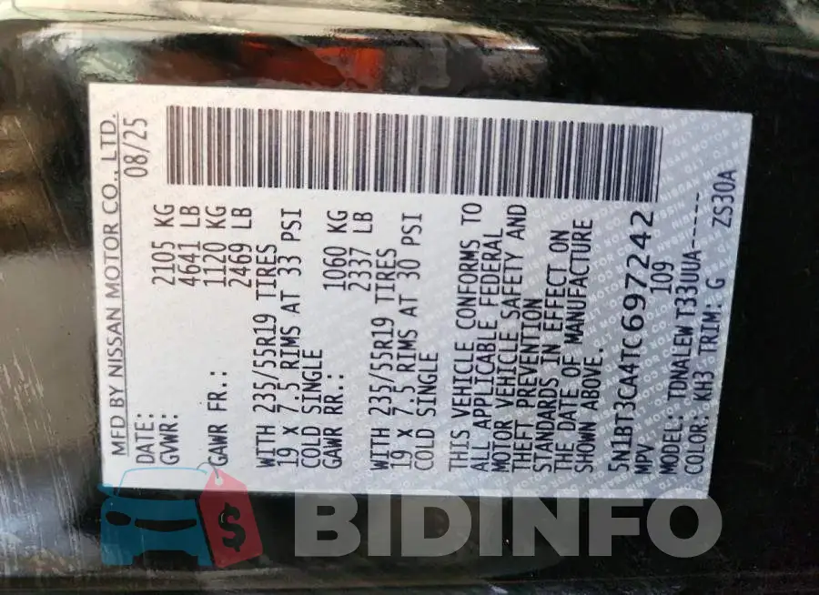 5N1BT3CA4TC697242 Photo# 14