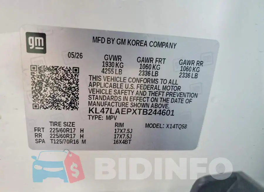 KL47LAEPXTB244601 Photo# 14