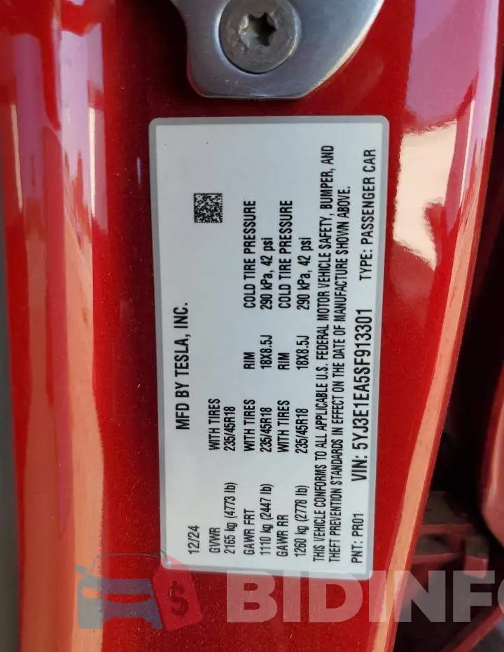 5YJ3E1EA5SF913301 Photo# 12