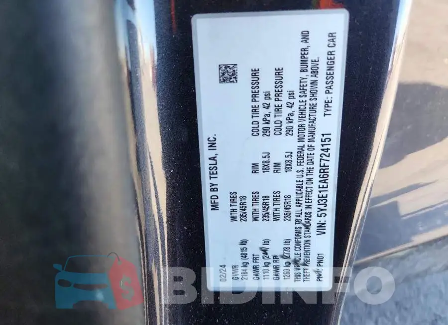 5YJ3E1EA6RF724151 Photo# 12