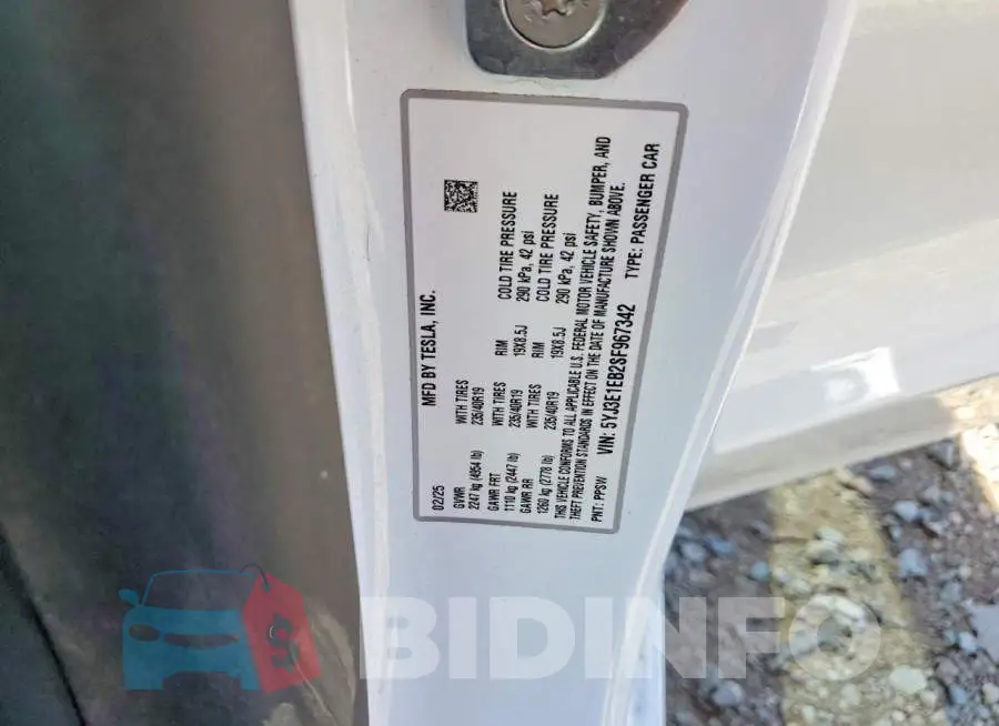 5YJ3E1EB2SF967342 Photo# 12