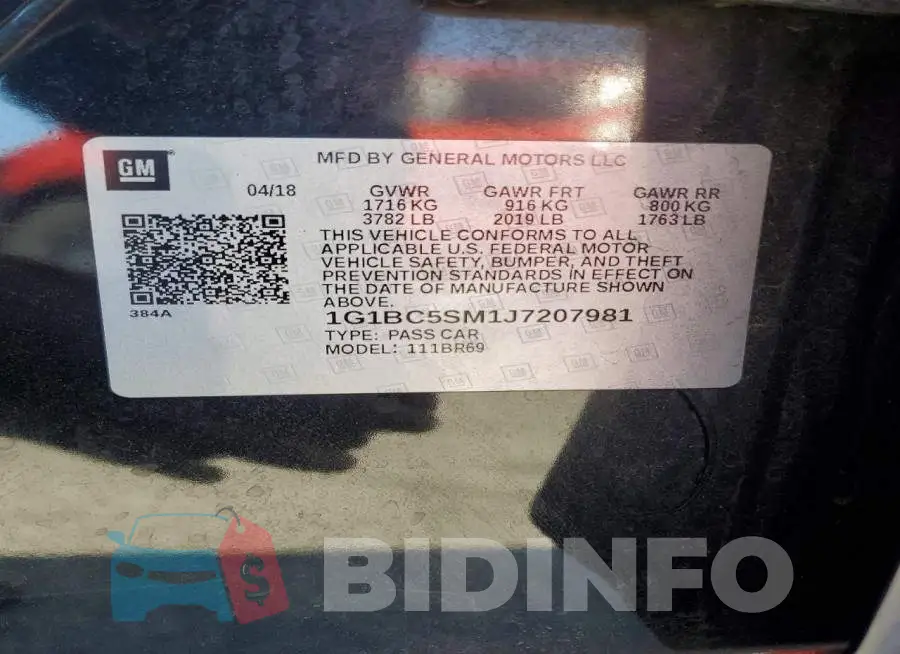 1G1BC5SM1J7207981 Photo# 12