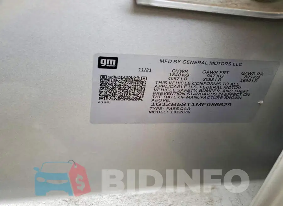 1G1ZB5ST1MF086629 Photo# 12