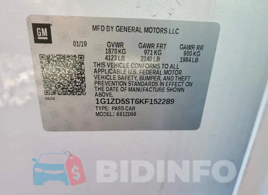 1G1ZD5ST6KF152289 Photo# 13