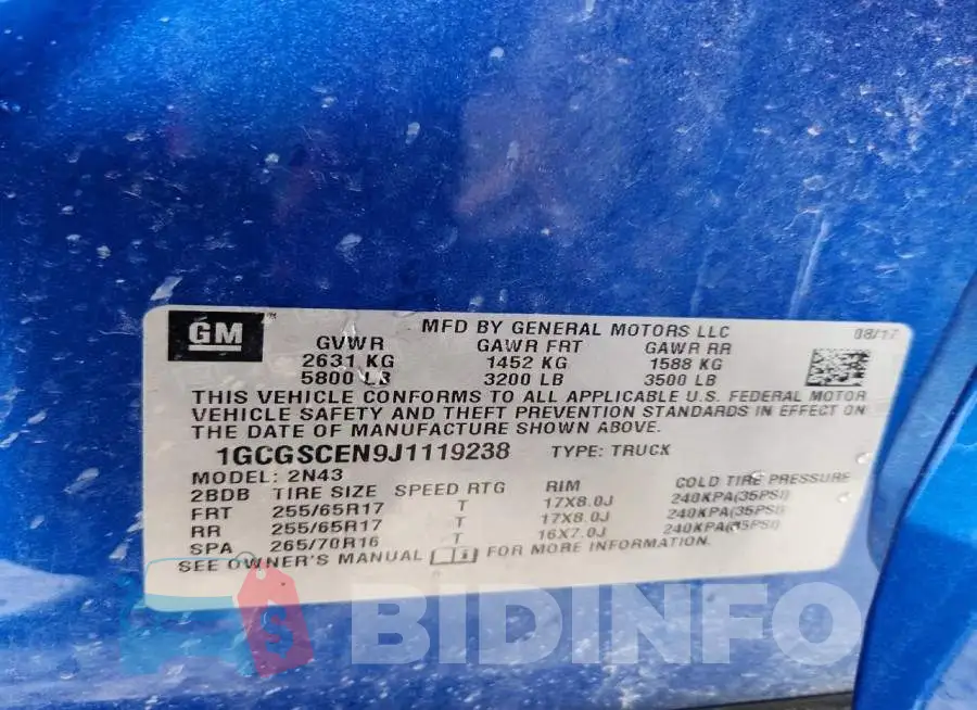 1GCGSCEN9J1119238 Photo# 12