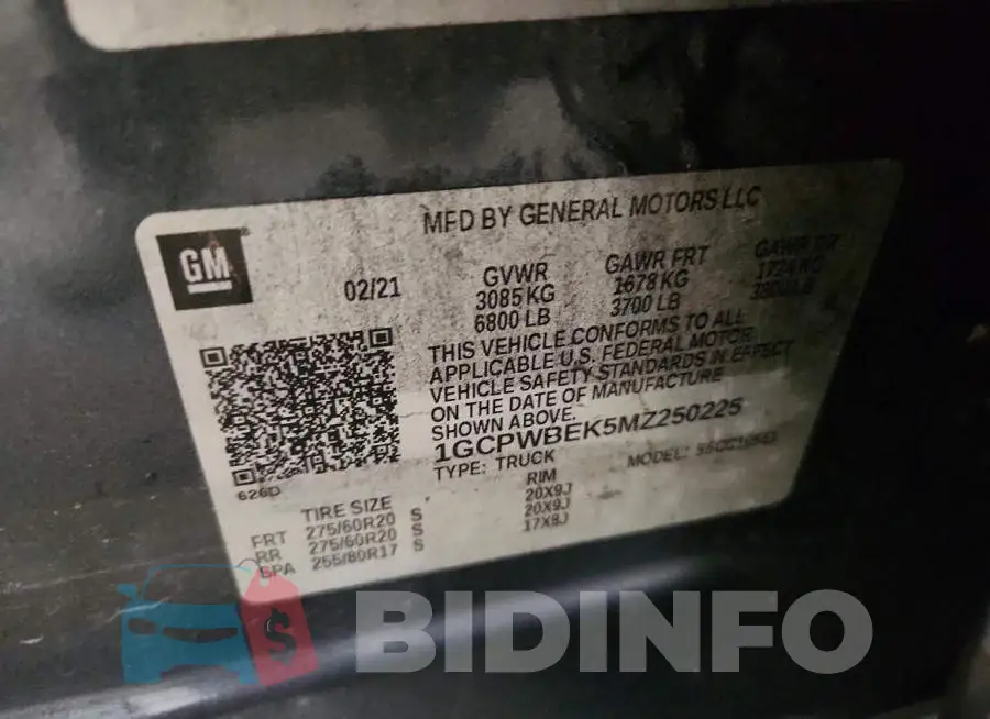 1GCPWBEK5MZ250225 Photo# 12