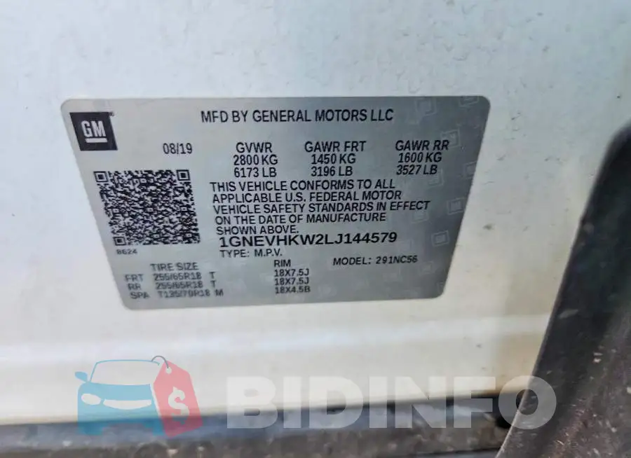 1GNEVHKW2LJ144579 Photo# 13