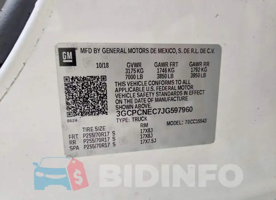 3GCPCNEC7JG597960 Photo# 12