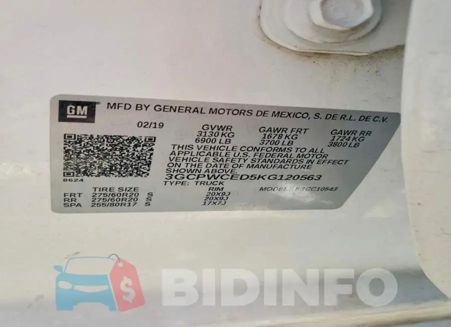 3GCPWCED5KG120563 Photo# 13