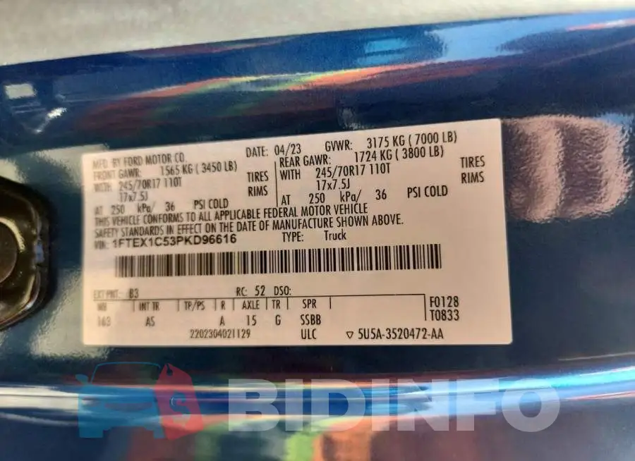 1FTEX1C53PKD96616 Photo# 12