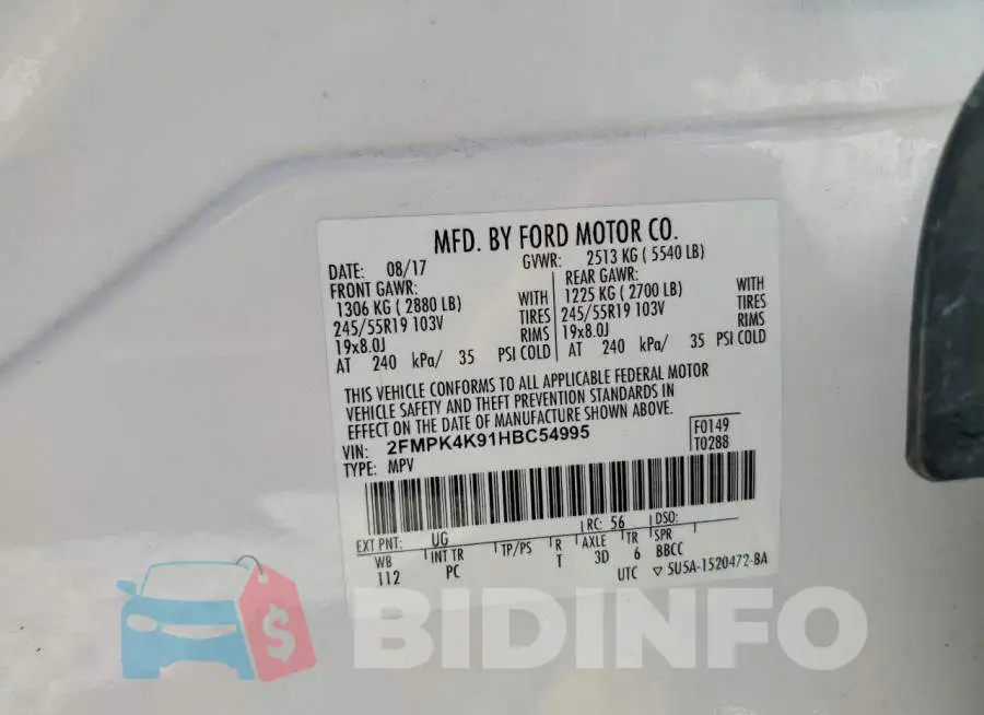 2FMPK4K91HBC54995 Photo# 14