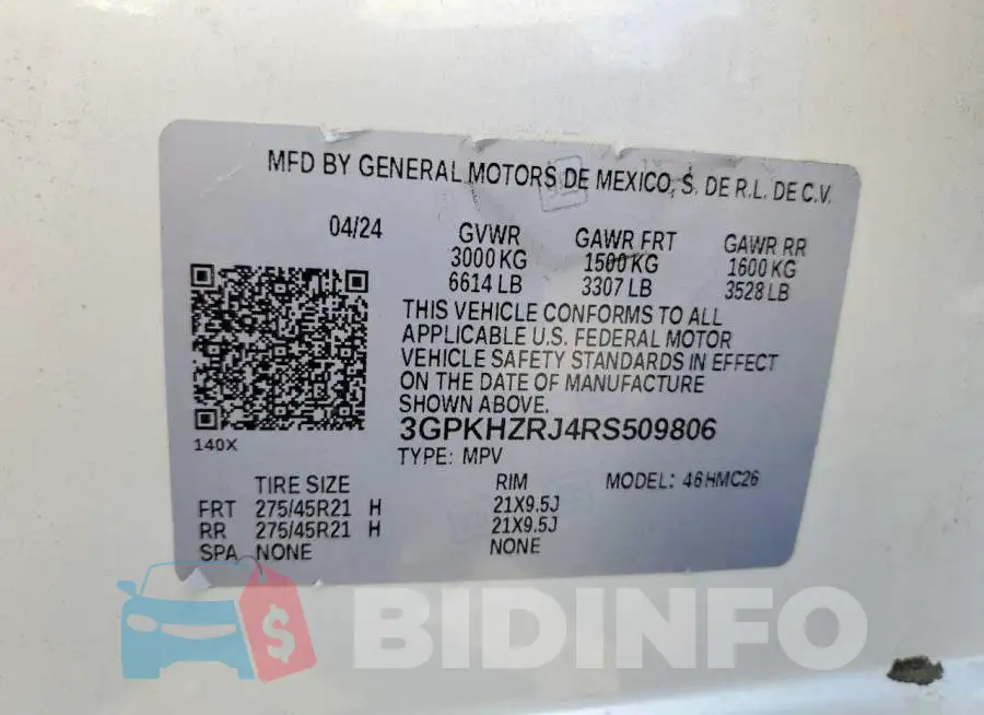 3GPKHZRJ4RS509806 Photo# 13
