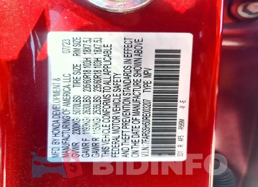 7FARS5H50RE003207 Photo# 14