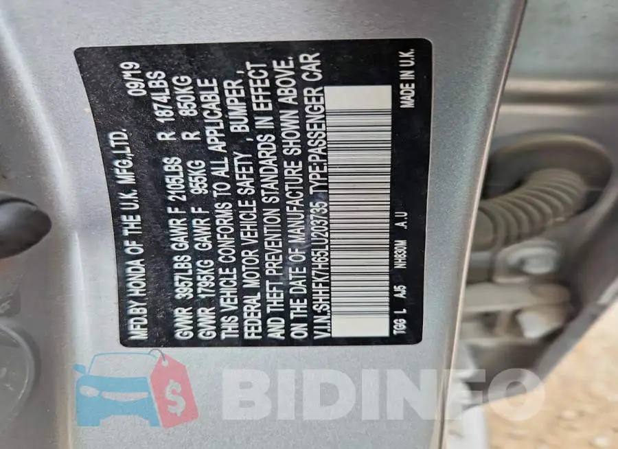 SHHFK7H65LU203735 Photo# 12